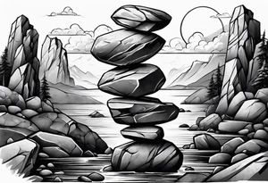 Rocks balancing on top of each other tattoo idea
