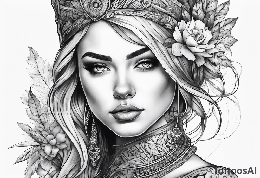 Inspirational battle, feminine tattoo idea