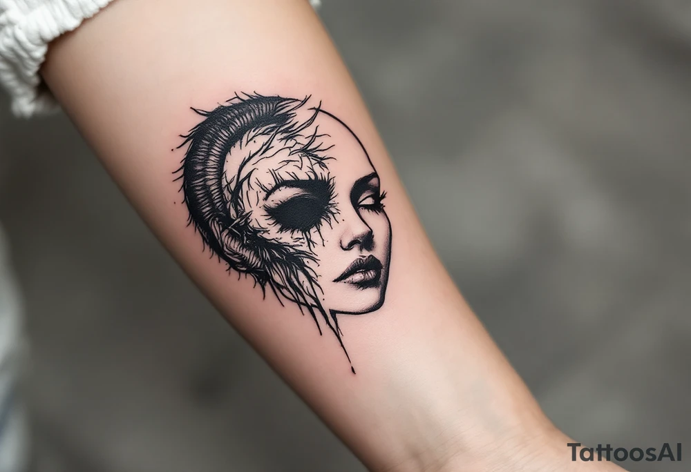 Tattoo that represents the evil and good of humanity tattoo idea