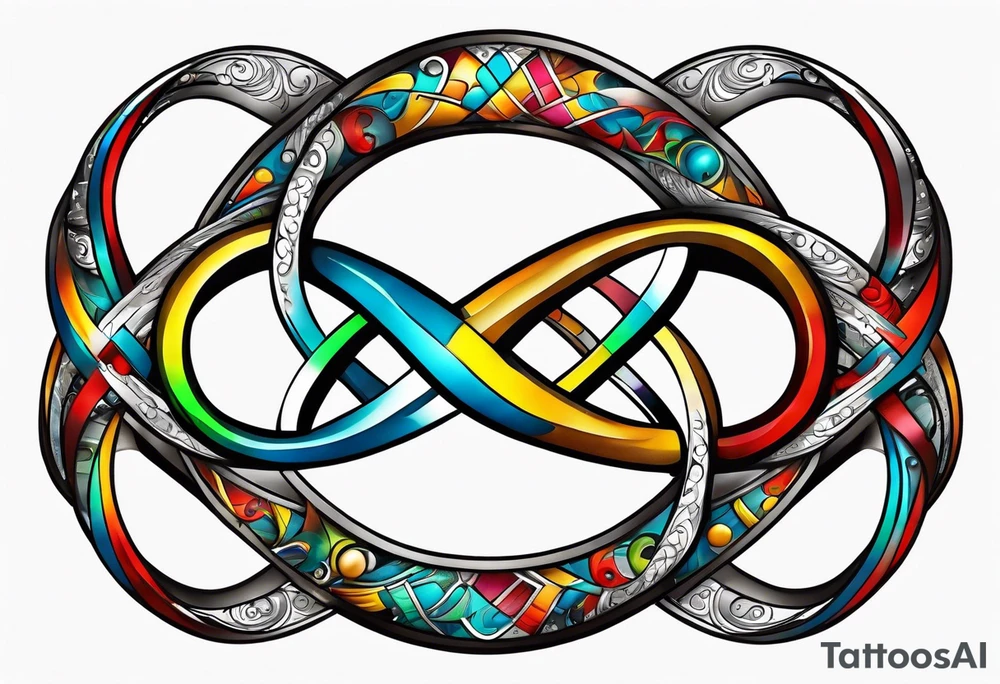 Infinity symbol with autism colored border tattoo idea