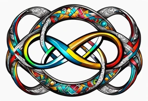 Infinity symbol with autism colored border tattoo idea