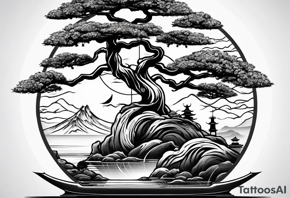 Bonsai tree and samurai tattoo idea