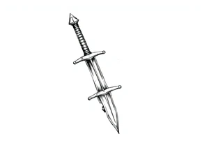 generate one sword and make the tip of the edge kind of pushed in, then purtude back out at the tippy top tattoo idea