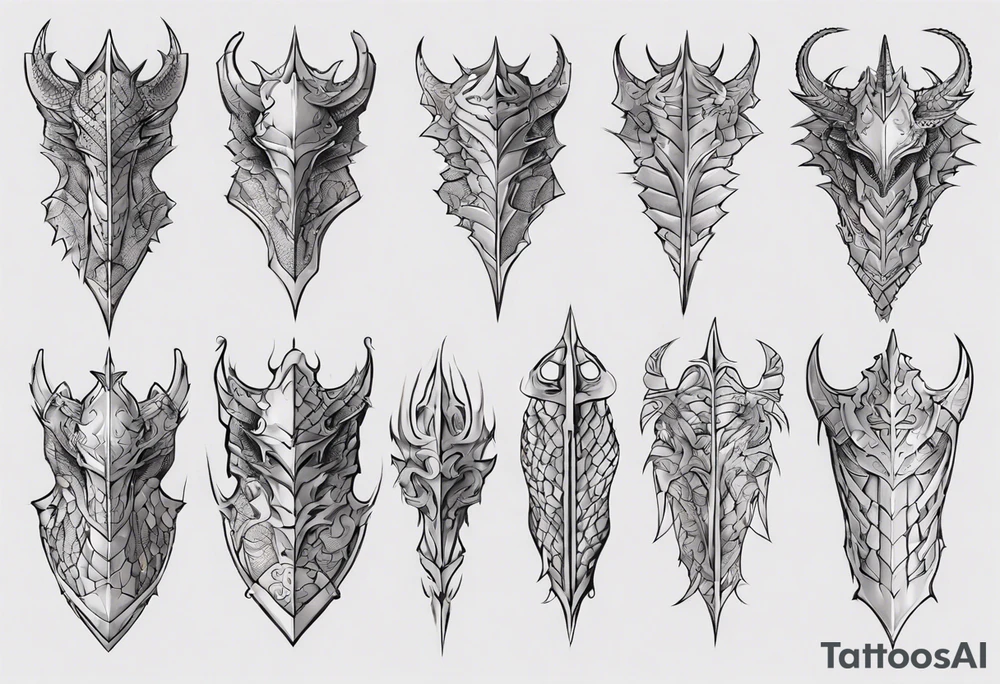 Dragon leg armor tattoo idea