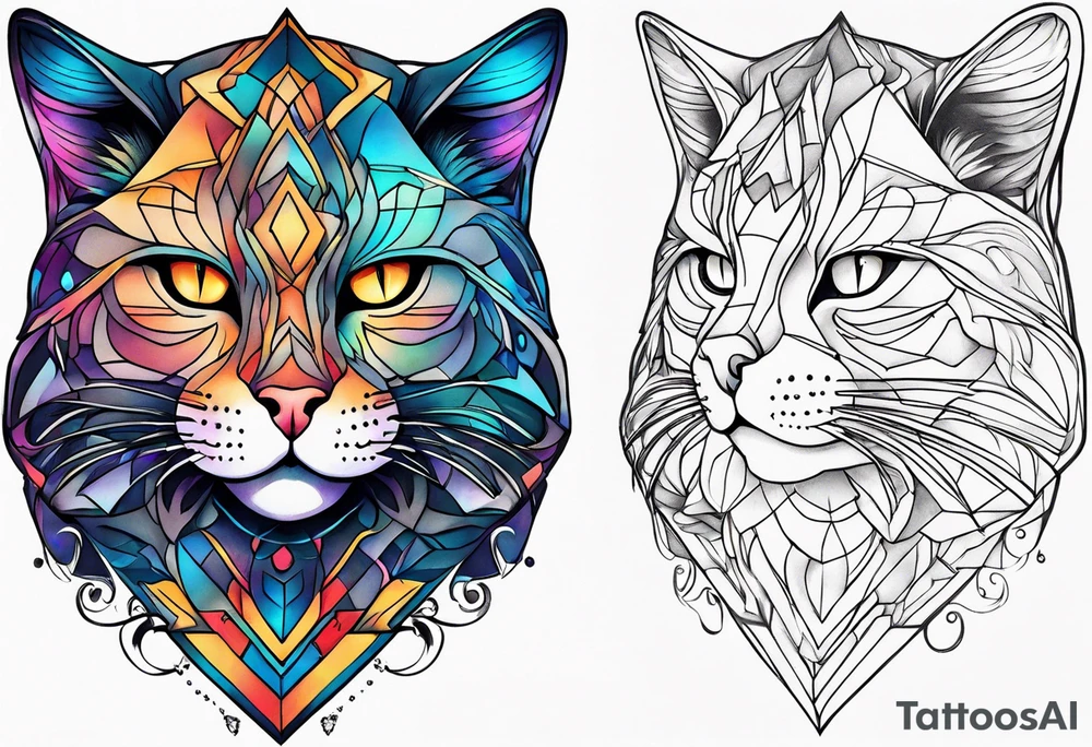 cosmic cat tattoo idea