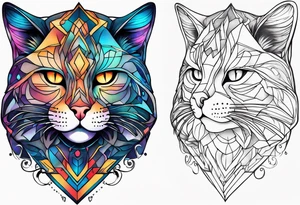 cosmic cat tattoo idea