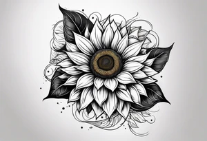 sunflower on knee tattoo idea