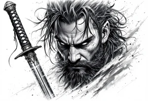 Katana, light on blade tattoo idea