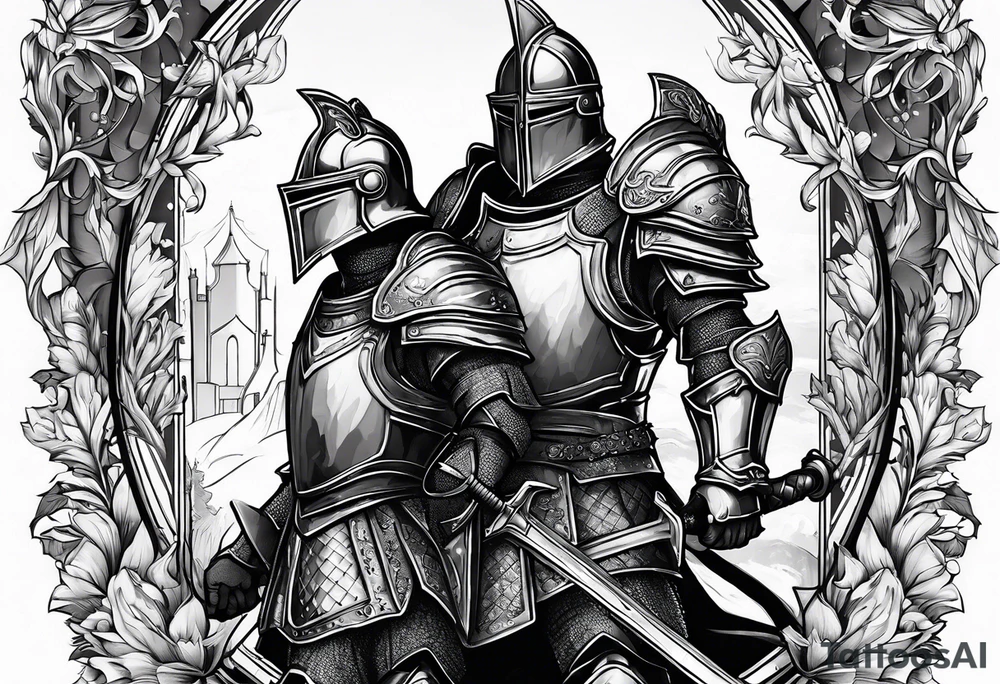knight in heavy armor tattoo idea