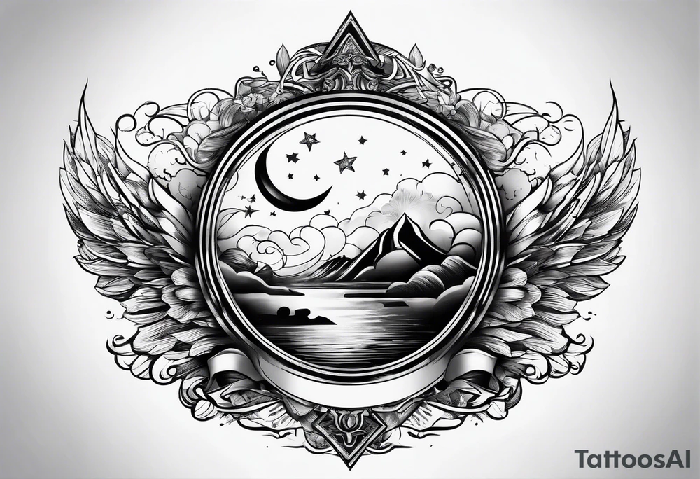AO in  big letters across the sky tattoo idea