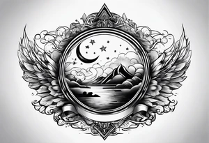 AO in  big letters across the sky tattoo idea