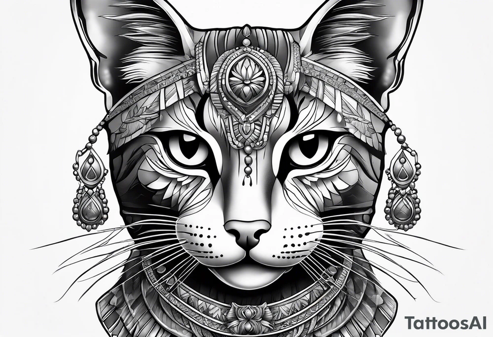Egyptian cat tattoo idea