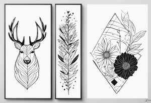 minimalistični tattoo okoli noge v dizajnu vejice z perlami pod katerim visijo tri črke in to črka E, V in A tattoo idea