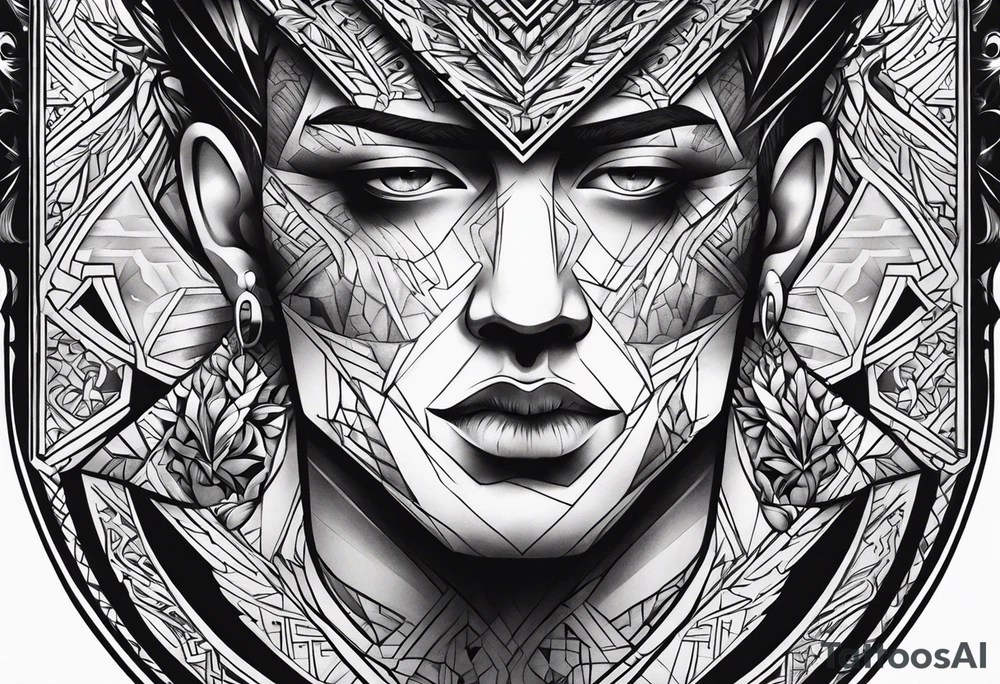Male tattoo on the neck tattoo idea