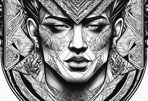 Male tattoo on the neck tattoo idea