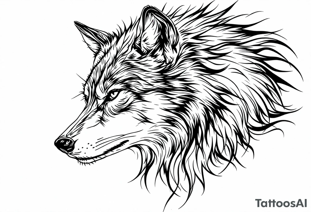 mongolian grey wolf tattoo idea