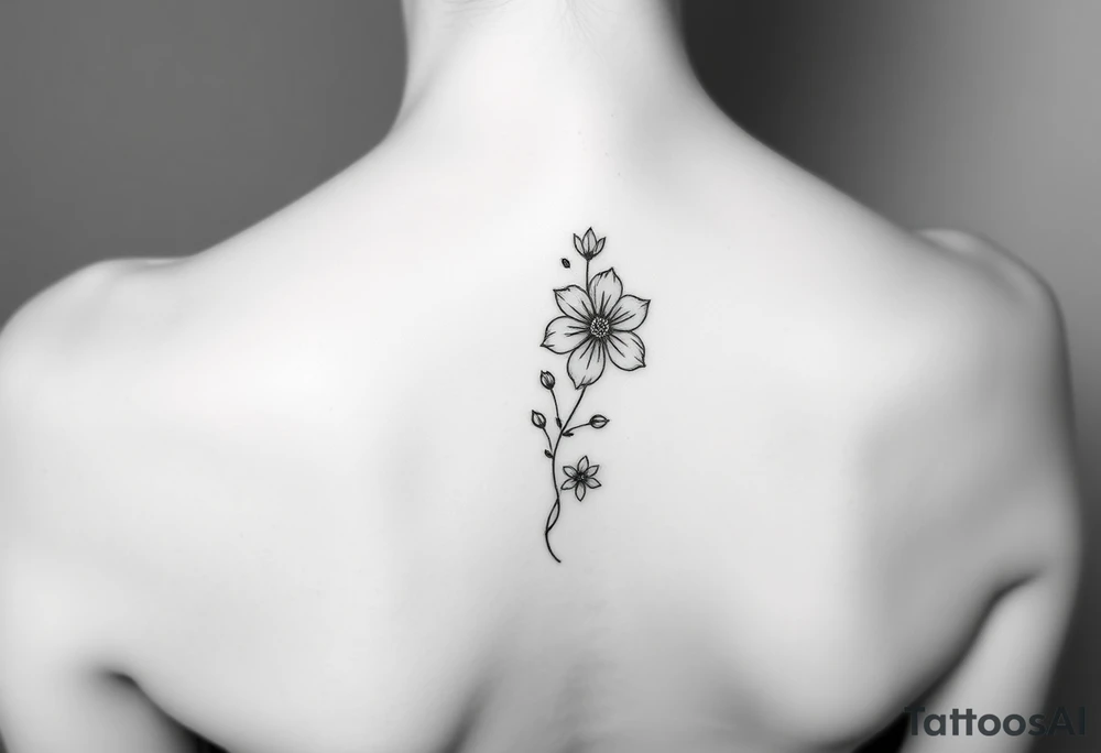 flower going down spine tattoo tattoo idea