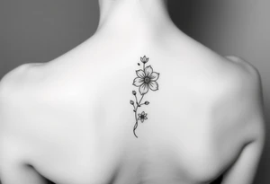 flower going down spine tattoo tattoo idea