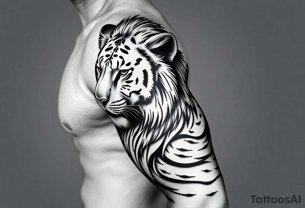 A lion & Tiger tattoo idea