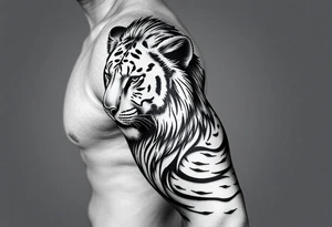 A lion & Tiger tattoo idea
