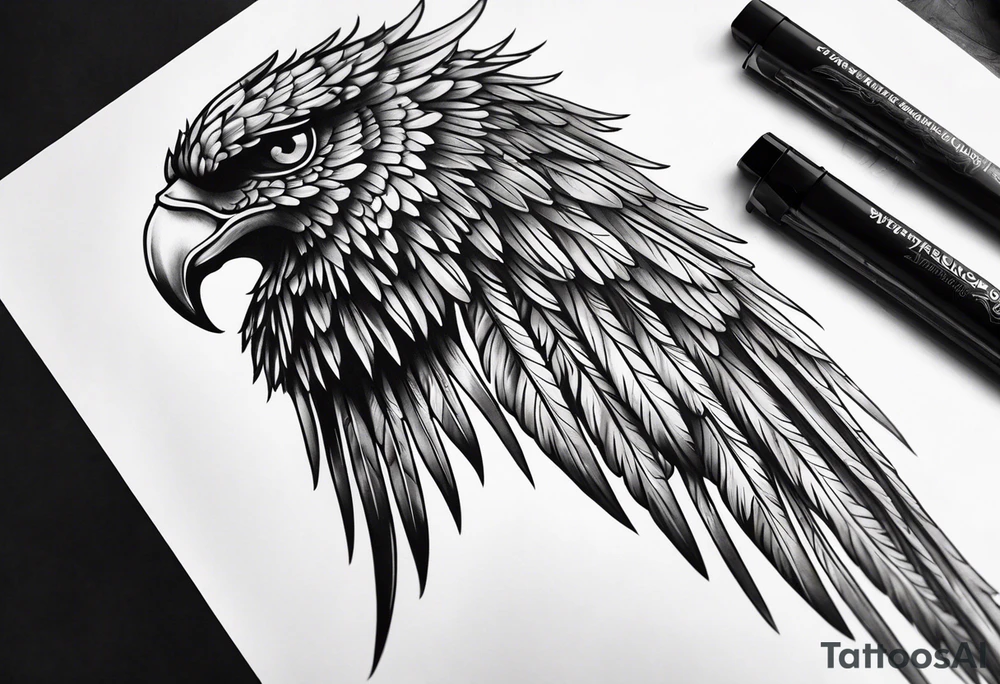 Dark angel wing tattoo idea