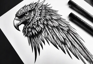 Dark angel wing tattoo idea