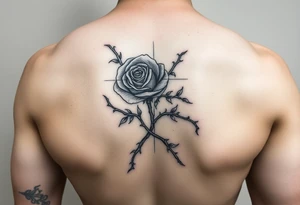 tattoo of a rose thorn vine sewn inside and wrapping around the forearm tattoo idea