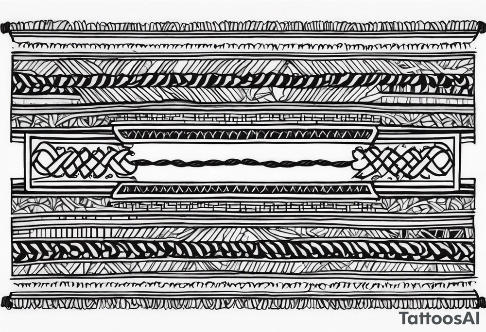 armband tattoo, masculine, narrow, horizontal with rope pattern tattoo idea