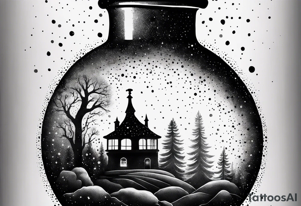 Potion bottle with the galaxy inside tattoo idea