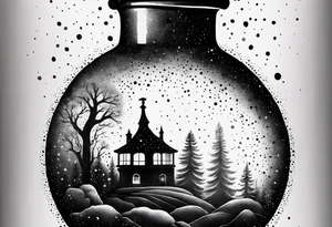 Potion bottle with the galaxy inside tattoo idea