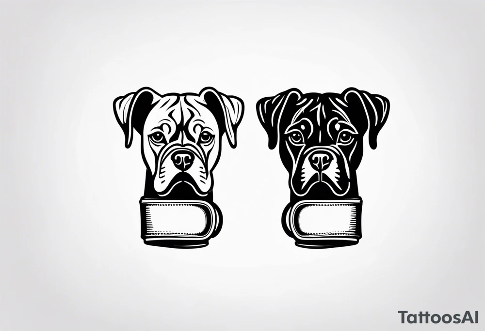 Boxer dog, boxing gloves tattoo idea