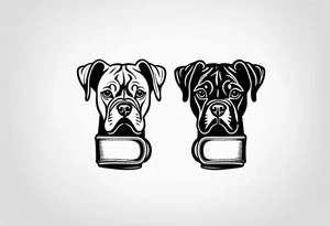 Boxer dog, boxing gloves tattoo idea