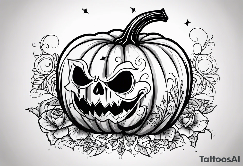 Anglais
dessine-moi un tatouage noir et blanc d'une citrouille avec une tête de mort qui fait peur
draw me a black and white tattoo of a pumpkin with a scary skull tattoo idea