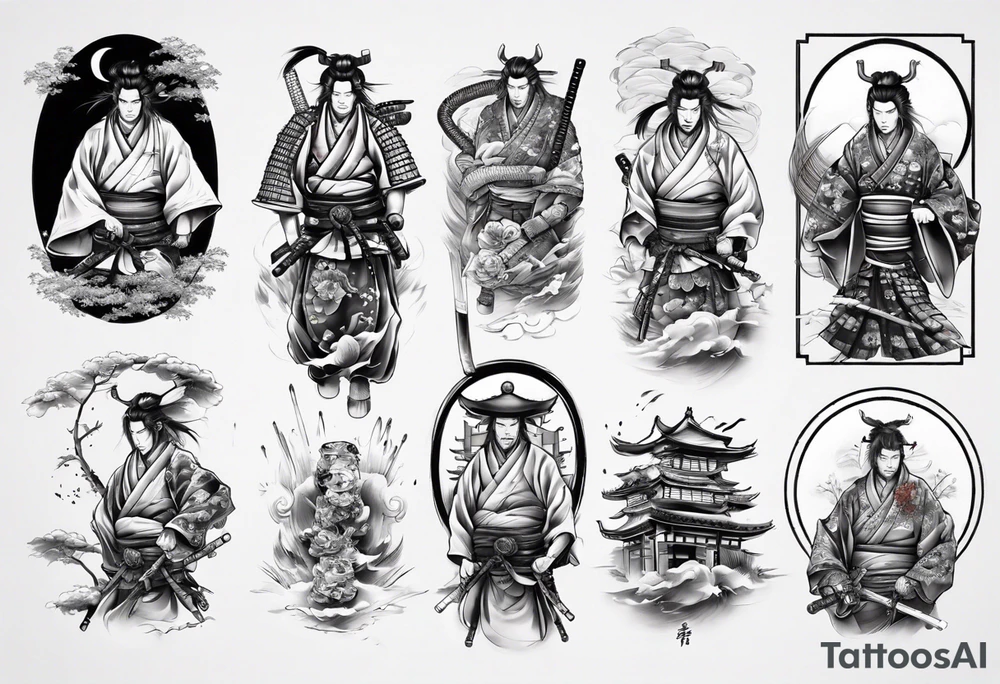 Samurai sleeve tattoo idea