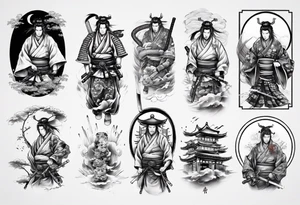 Samurai sleeve tattoo idea