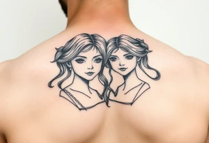 Mother two daughter tattoo idea