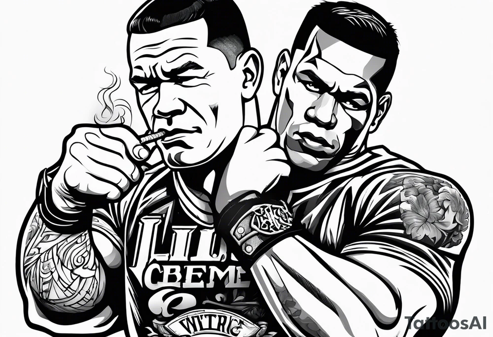 john cena smoking cigarette tattoo idea