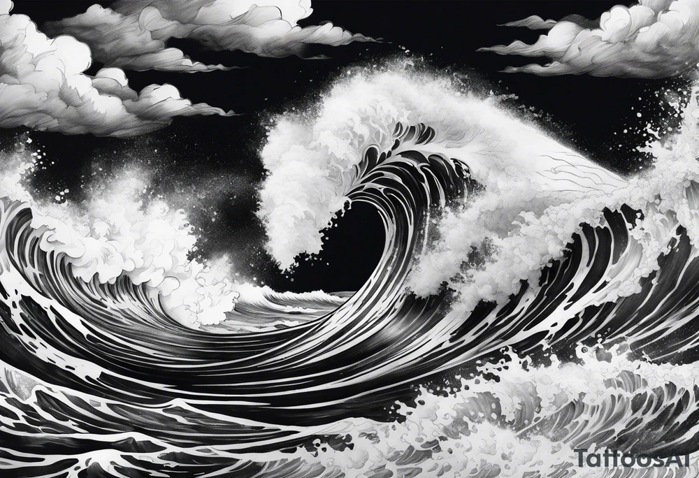an half sleeve for my lower left leg that is completely rough ocean water tattoo idea