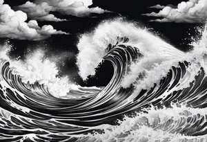 an half sleeve for my lower left leg that is completely rough ocean water tattoo idea