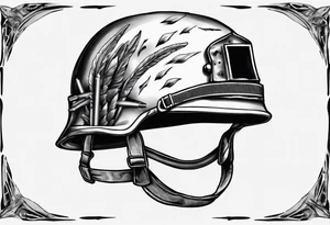 army helmet with 3 bullets tattoo idea