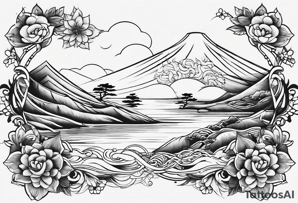 Create a Fine Line tattoo made out of the name Mingo and very pretty but hide the name in the image tattoo idea