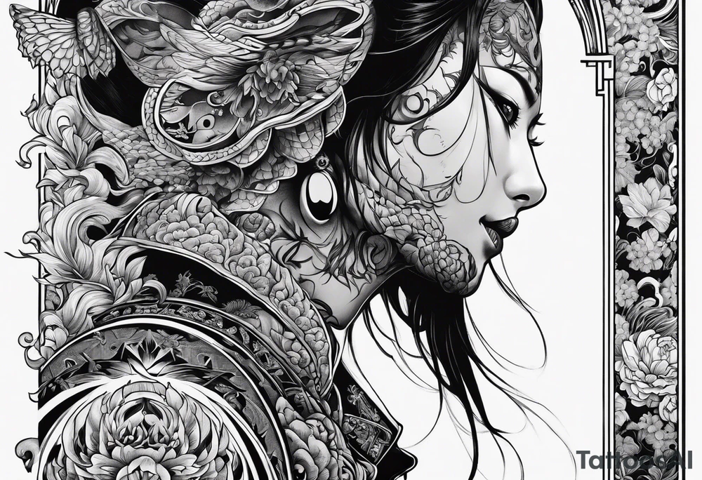 Beautiful body horror tattoo idea