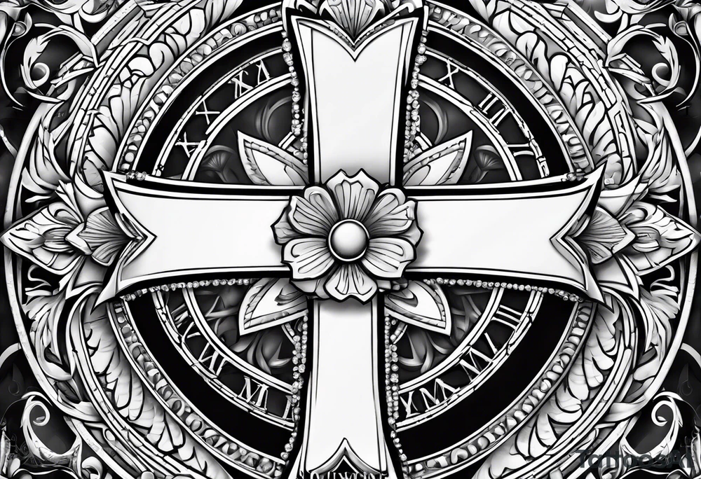 Cross Roman numeral Jan 18 2023 tattoo idea