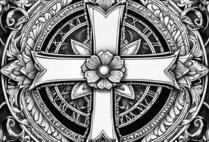 Cross Roman numeral Jan 18 2023 tattoo idea