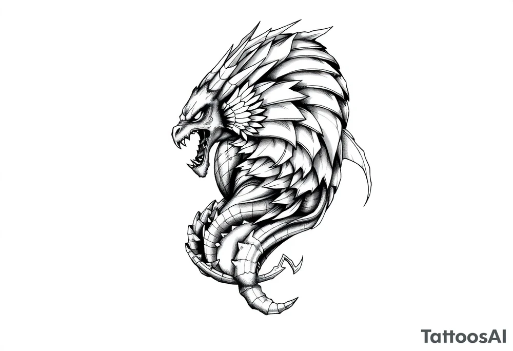 Dragón Ball z  y cultura egipcia tattoo idea