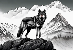 wolf on the hill tattoo idea