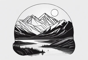 mountains, road, lake, yurt, sun, kyrgyzstan tattoo idea