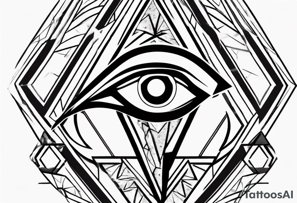 Abstract eye of horus in a diamond. tattoo idea