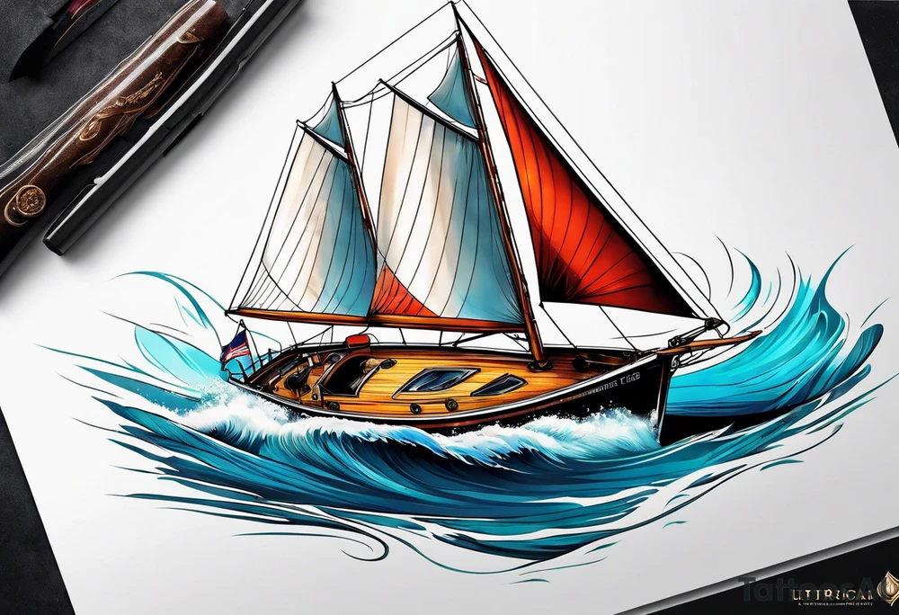 Sail boat tattoo idea