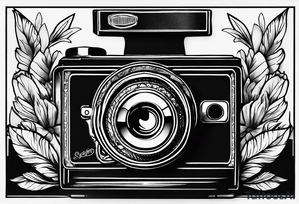 blank polaroid film tattoo idea